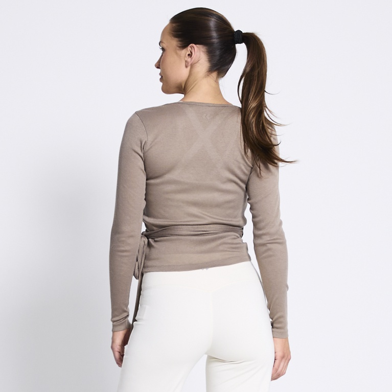 Wrap top "Pilates Top" Beige
